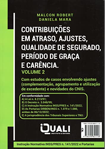 Capa de CONTRIBUIÇÕES EM ATRASO, AJUSTES, QUALIDADE DE SEGURADO, PERÍODO DE GRAÇA E CARÊNCIA